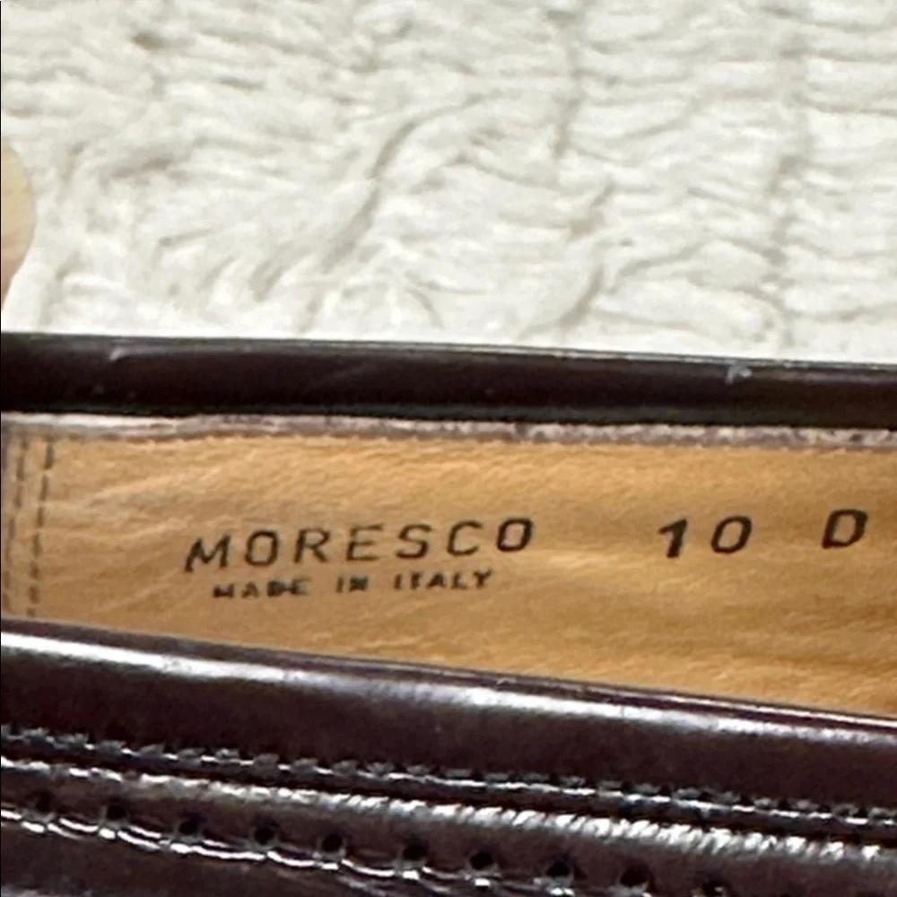 Bally Moresco Brown Leather Tassel Fringe Loafer Shoes Size 10 D, Made in Italy